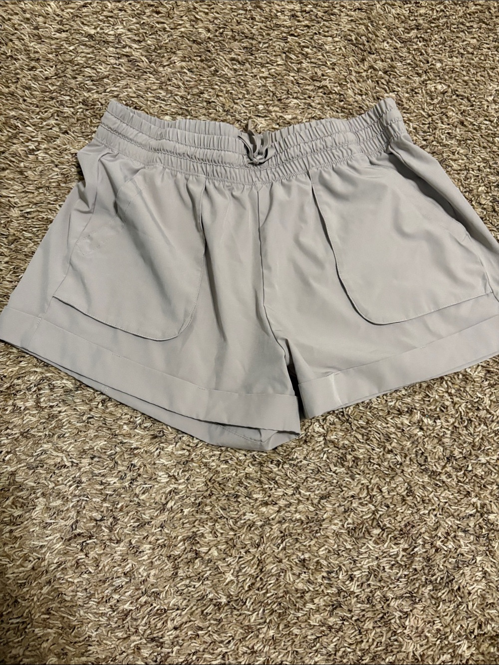 Avia Light Gray Elastic Waist Athletic Shorts